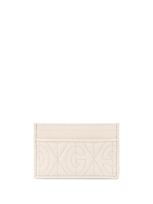 Gucci - G quilted cardholder - men - Calf Leather - One Size - NEUTRALS