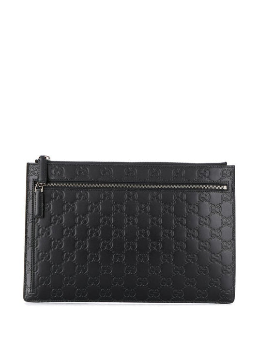 Gucci - GG Signature pouch - men - Calf Leather - One Size - Black