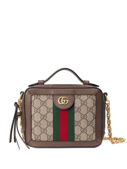 Gucci - mini Ophidia GG shoulder bag - women - Leather/Canvas/Silk - One Size - Brown