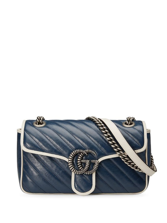 Gucci - GG Marmont shoulder bag - women - Leather/Microfibre - One Size - Blue