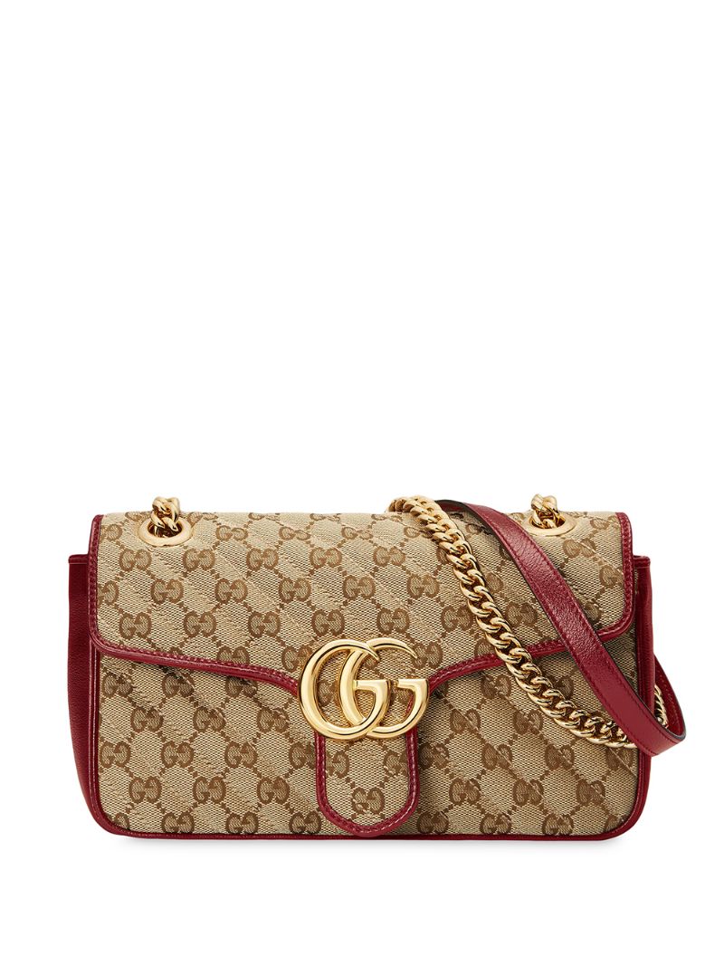Gucci - GG Marmont shoulder bag - women - Leather/Canvas/metal/Microfibre - One Size - NEUTRALS