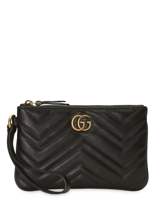 Gucci - GG Marmont wrist wallet - women - Leather/Polyester/metal/Microfibre - One Size - Black