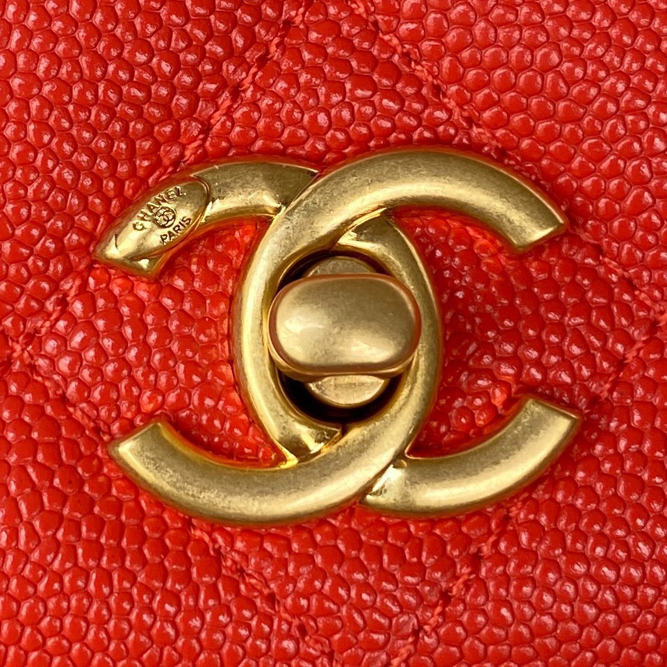 CHLSmall Flap Bag Gold Hardware Red For Women, Women’s Handbags, Shoulder Bags 7.5in/19cm AP2840