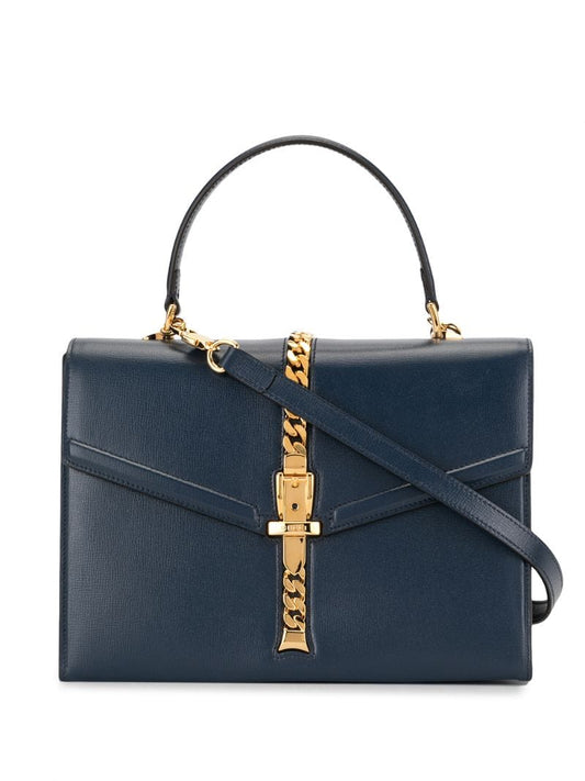 Gucci - small Sylvie 1969 top-handle bag - women - Leather - One Size - Blue