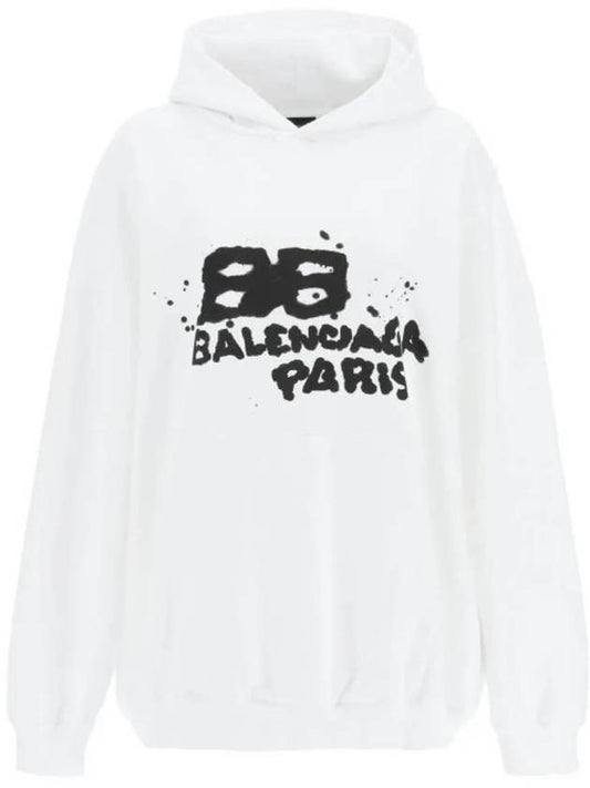 Luxury Balenciaga Trending 2025 BB Icon Logo Large Fit Hoodie White