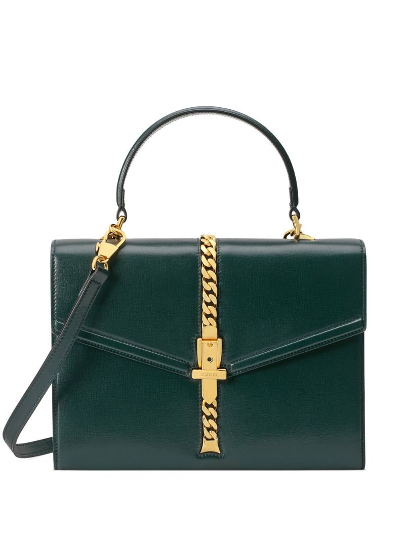 Gucci - Sylvie 1969 tote bag - women - Leather/Gold Plated Metal - One Size - Green