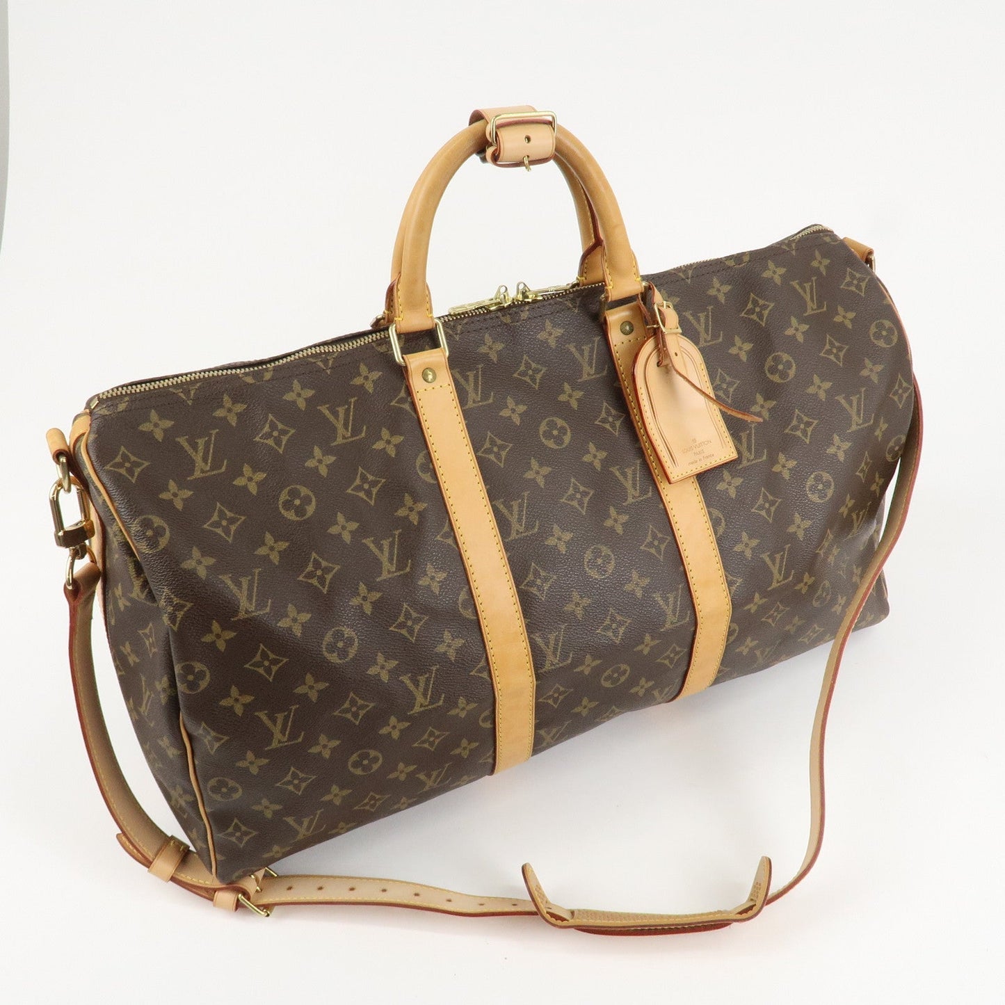 Louis Vuitton Monogram Keep All 50 Bandouliere Boston Bag M41416  d