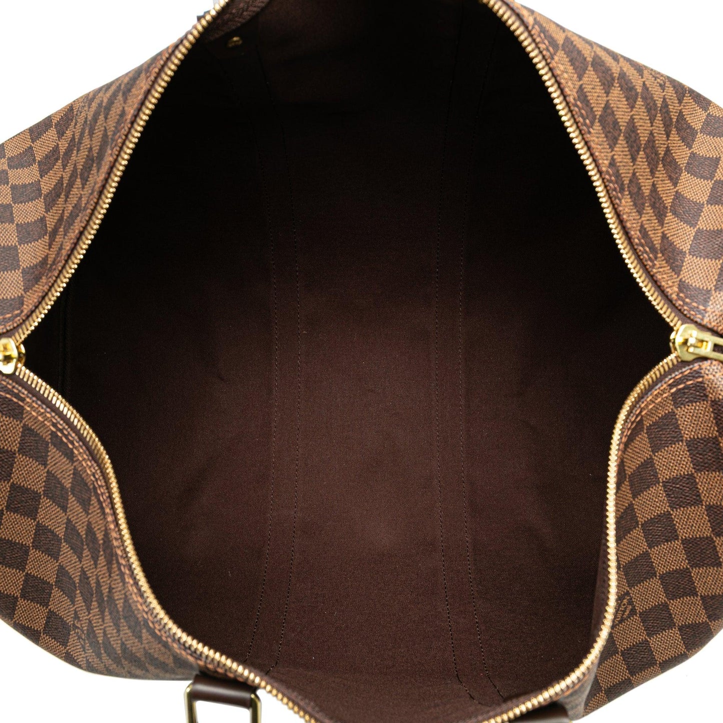 Brown Louis Vuitton Damier Ebene Keepall 50 Travel Bag