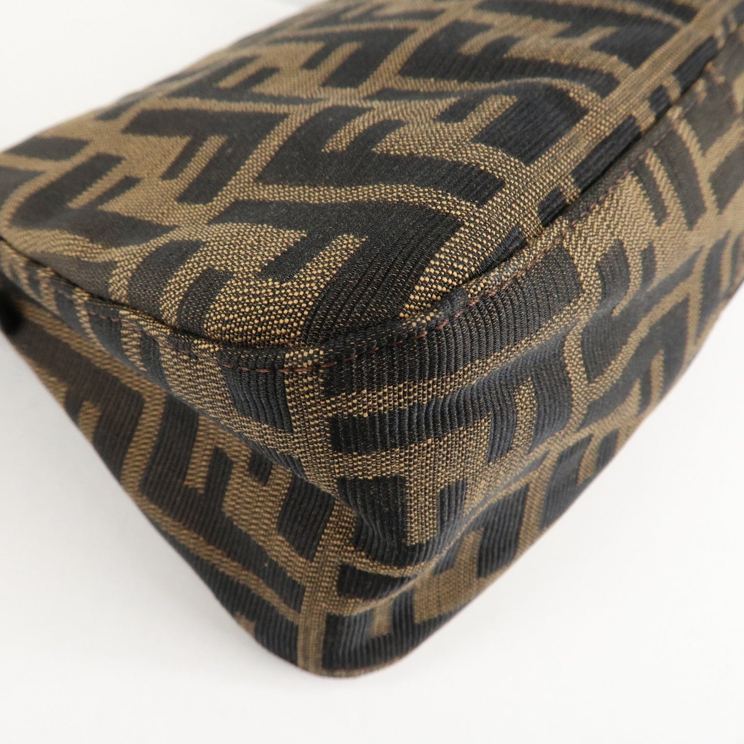 FENDI Mini Mamma Baguette Zucca Shoulder Bag Black Brown 8BR180  d