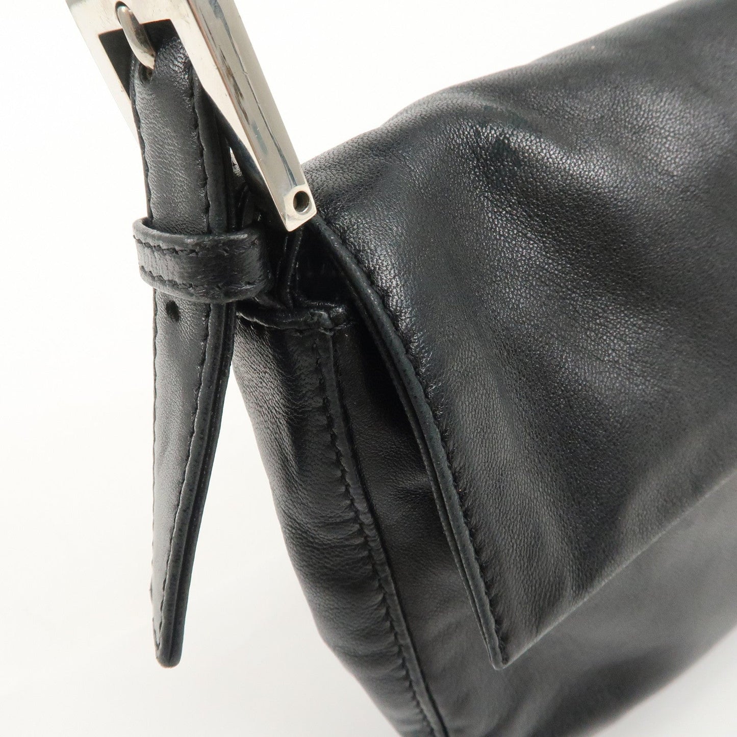 FENDI  Mamma Baguette Leather Shoulder Bag Hand Bag Black 26424  d