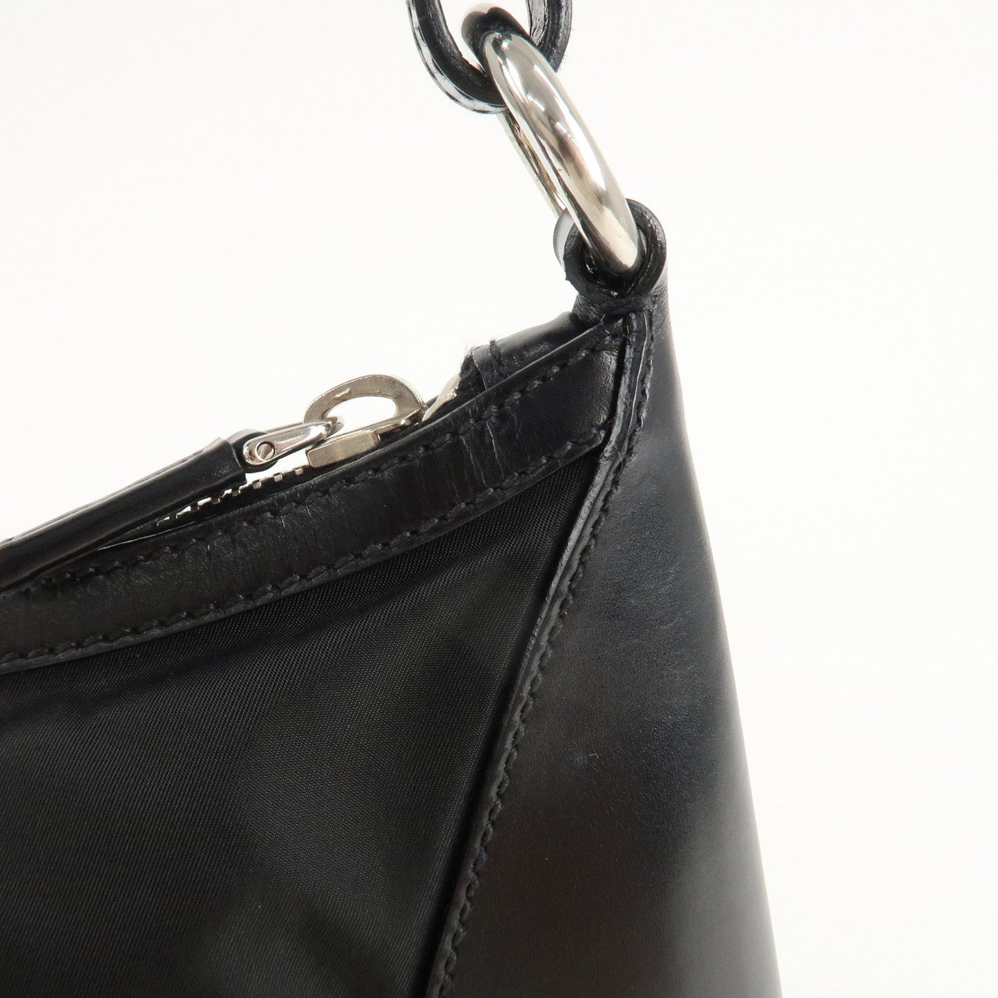 PRADA Nylon Leather Shoulder Bag Black BR2604  d