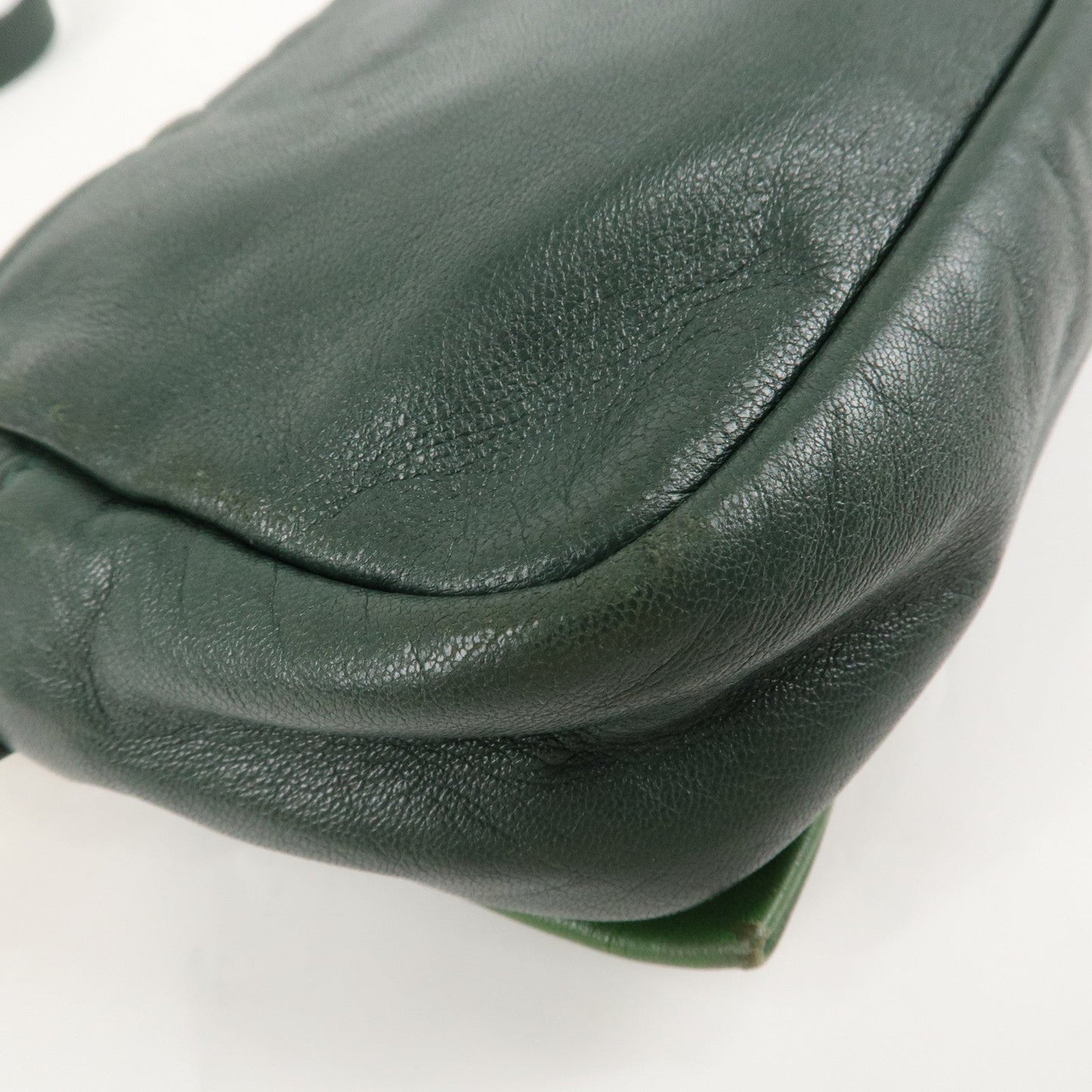 PRADA Logo Leather Ribbon Shoulder Bag Green BP0166  d