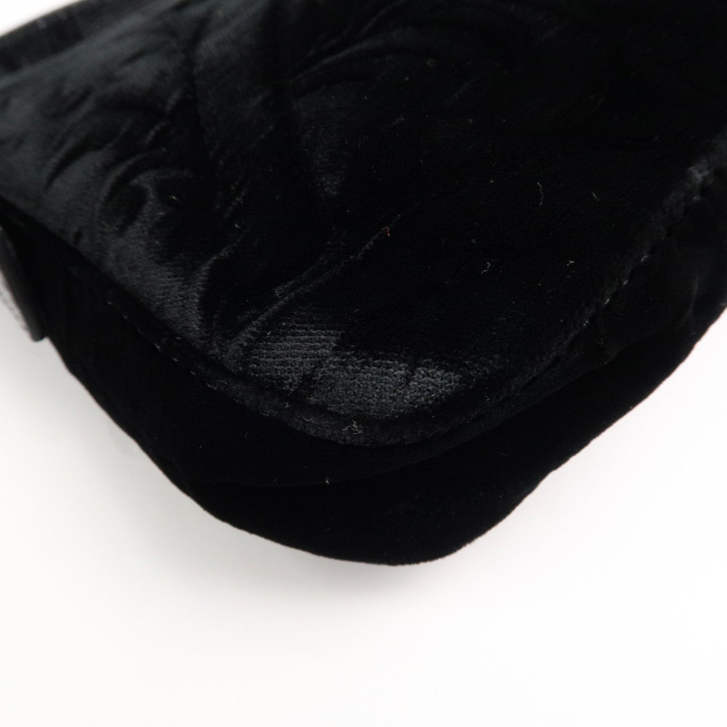 FENDI Mamma Baguette Polyester Leather Shoulder Bag Black 8BR000  d