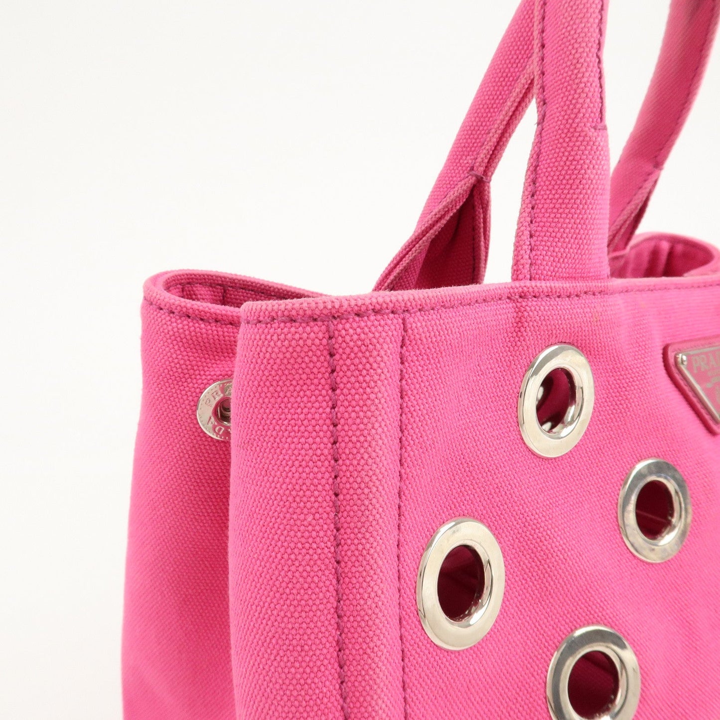 PRADA Canapa Mini Canvas 2Way Bag Hand Bag Pink 1BG439  d