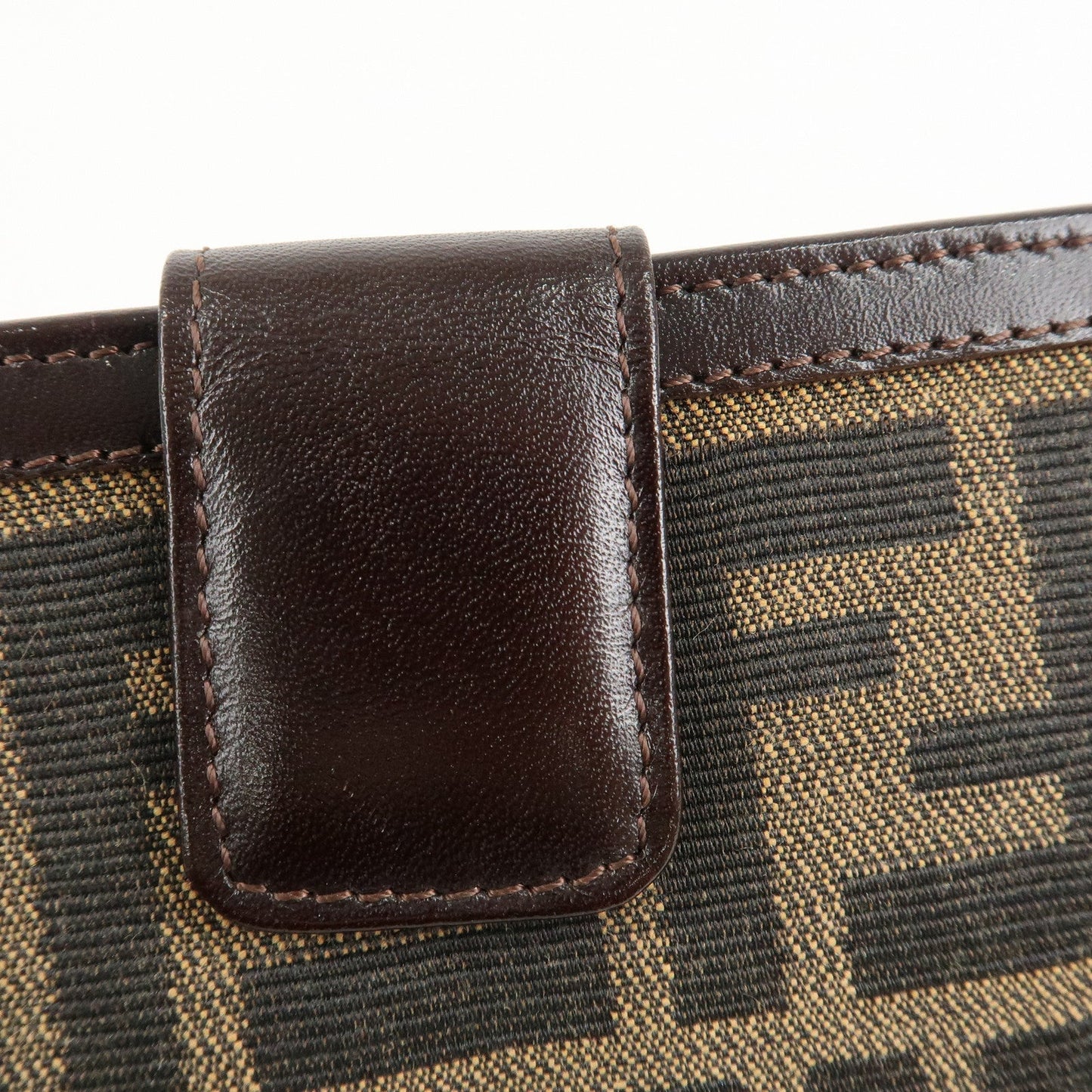 FENDI Zucca Canvas Leather Bifold Wallet Brown Black 1692  d