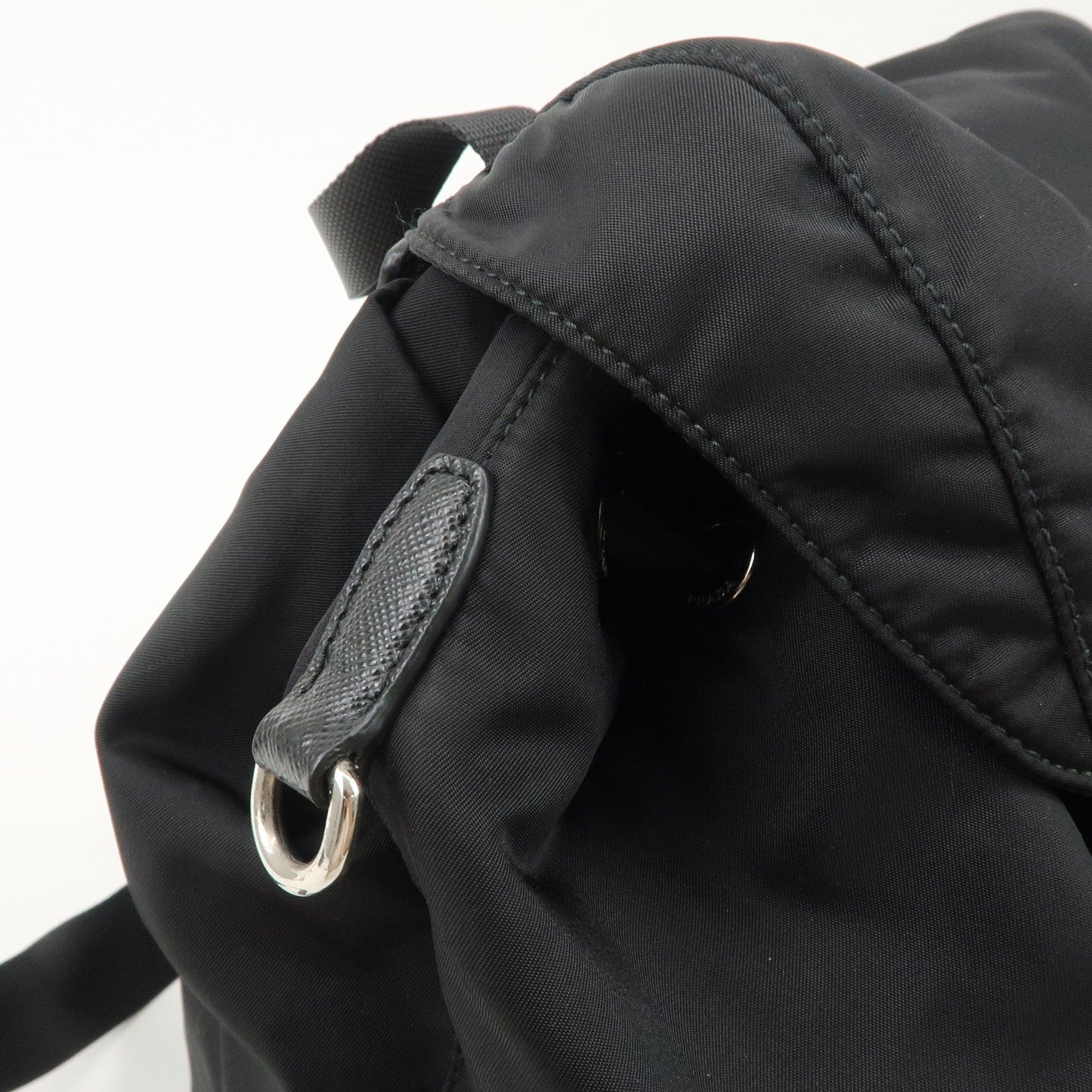 PRADA Re-Nylon Triangle Logo Nylon Leather Back Pack NERO 1BZ811  d