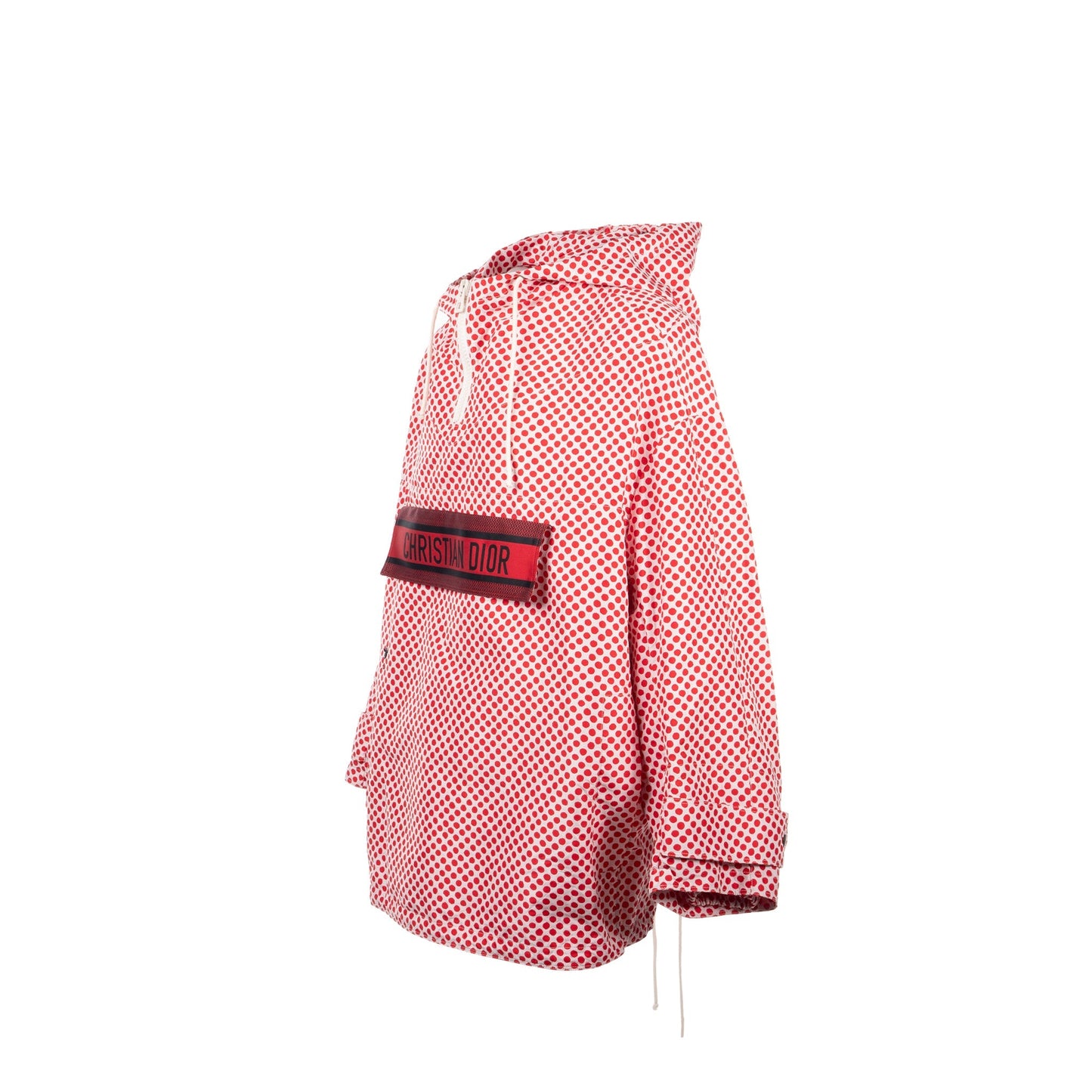 Dior Size M Christian Dior Signature Band Hooded Anorak Coat Polyester Red/White