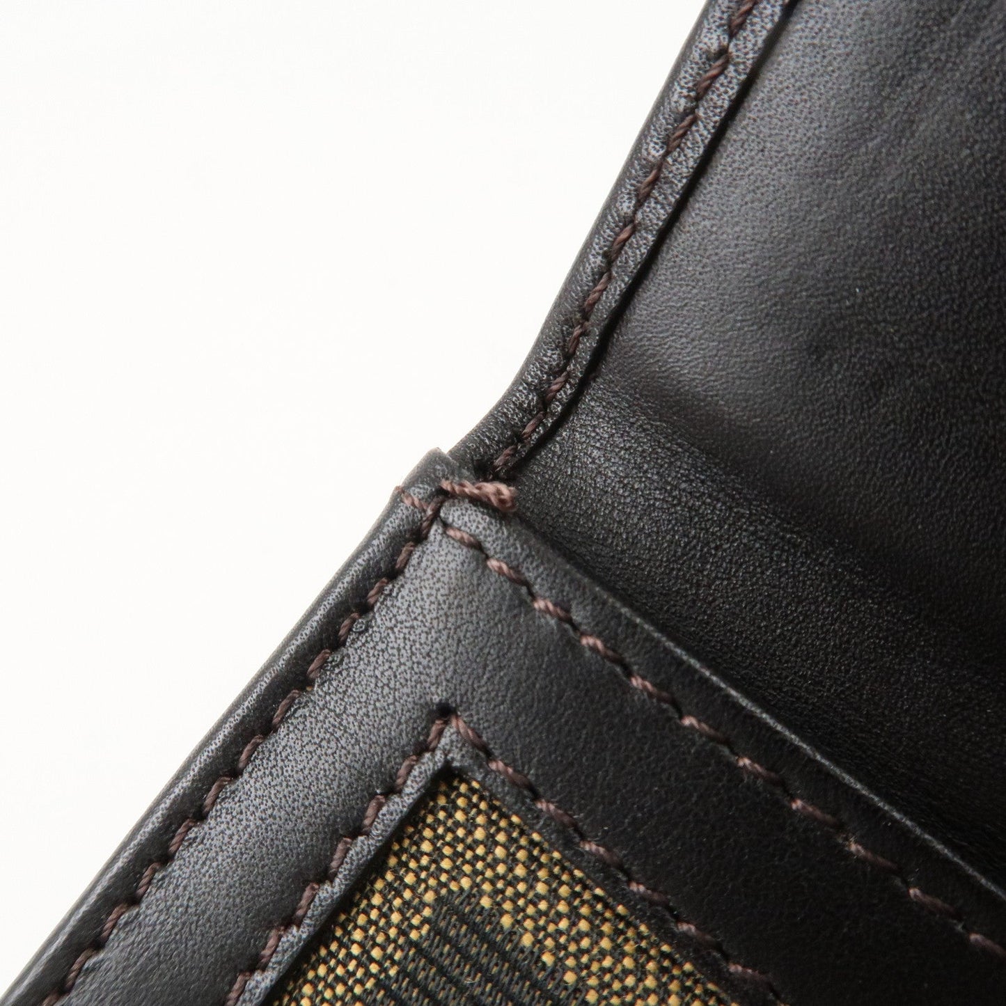 FENDI Zucca Canvas Leather Long Bi-fold Wallet Brown 8M0032  d