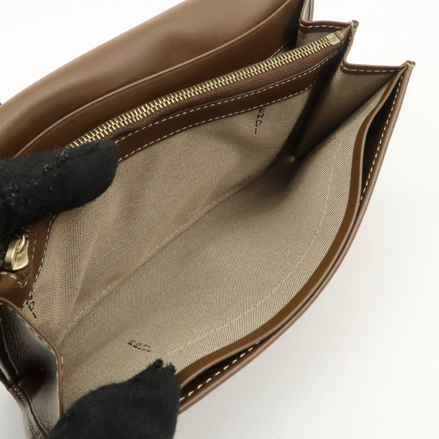 FENDI Zucchino Canvas Leather Long Wallet Brown 8M0000  d
