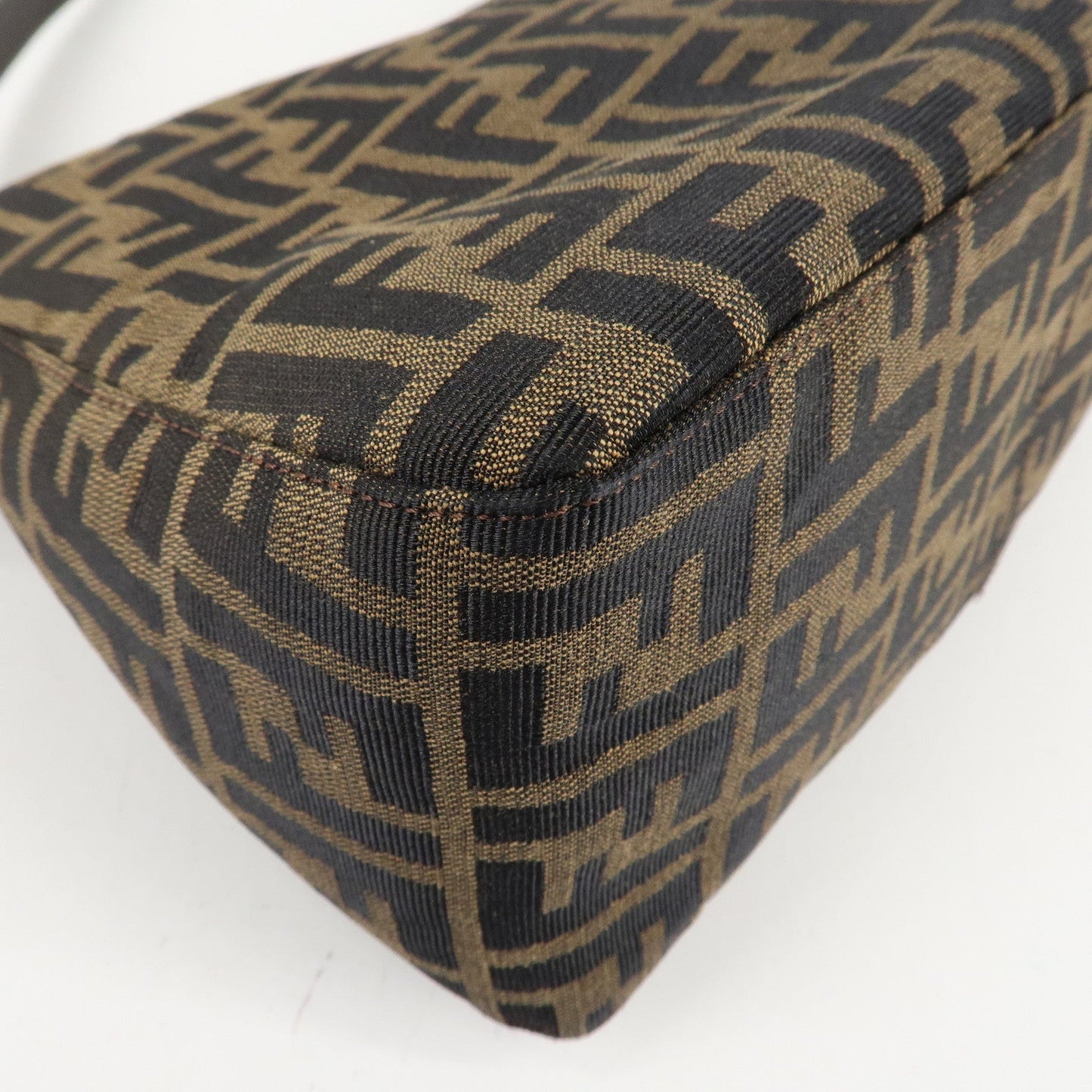 FENDI Mamma Baguette Zucca Canvas Leather Shoulder Bag 26325  d