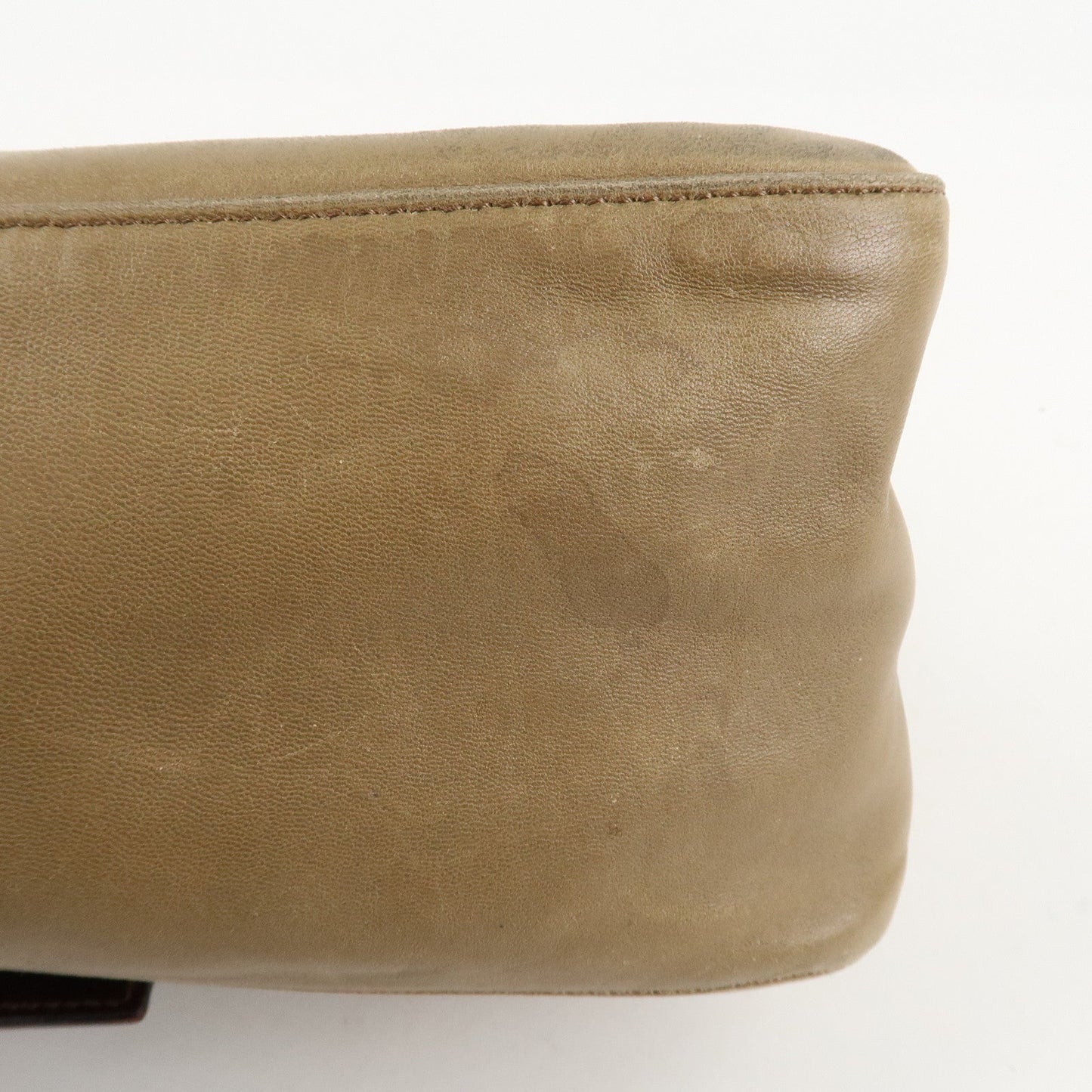 FENDI Mamma Baguette Leather Shoulder Bag Hand Bag Beige  d