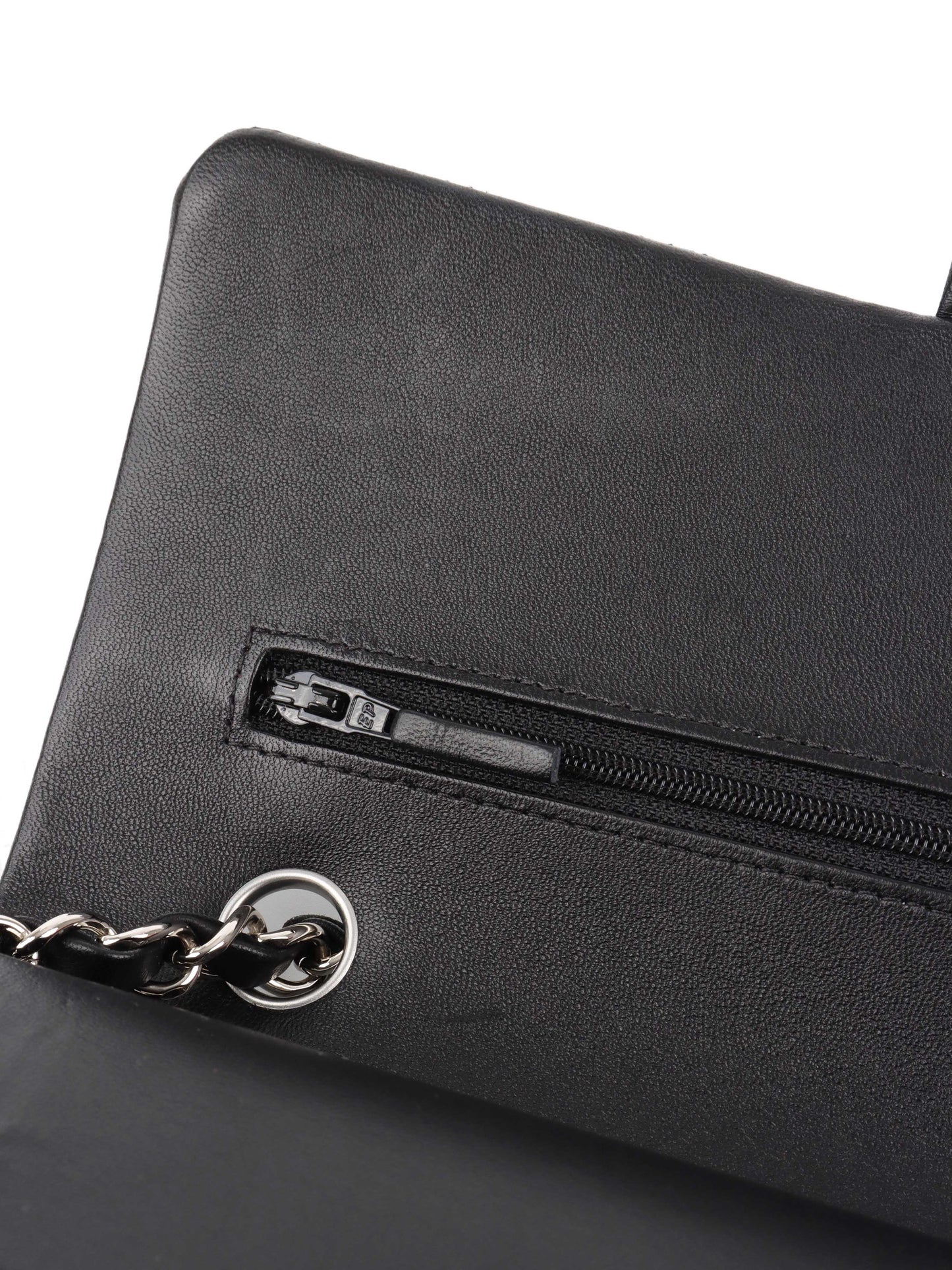 Chanel Black Medium Lambskin Classic Flap SHW.