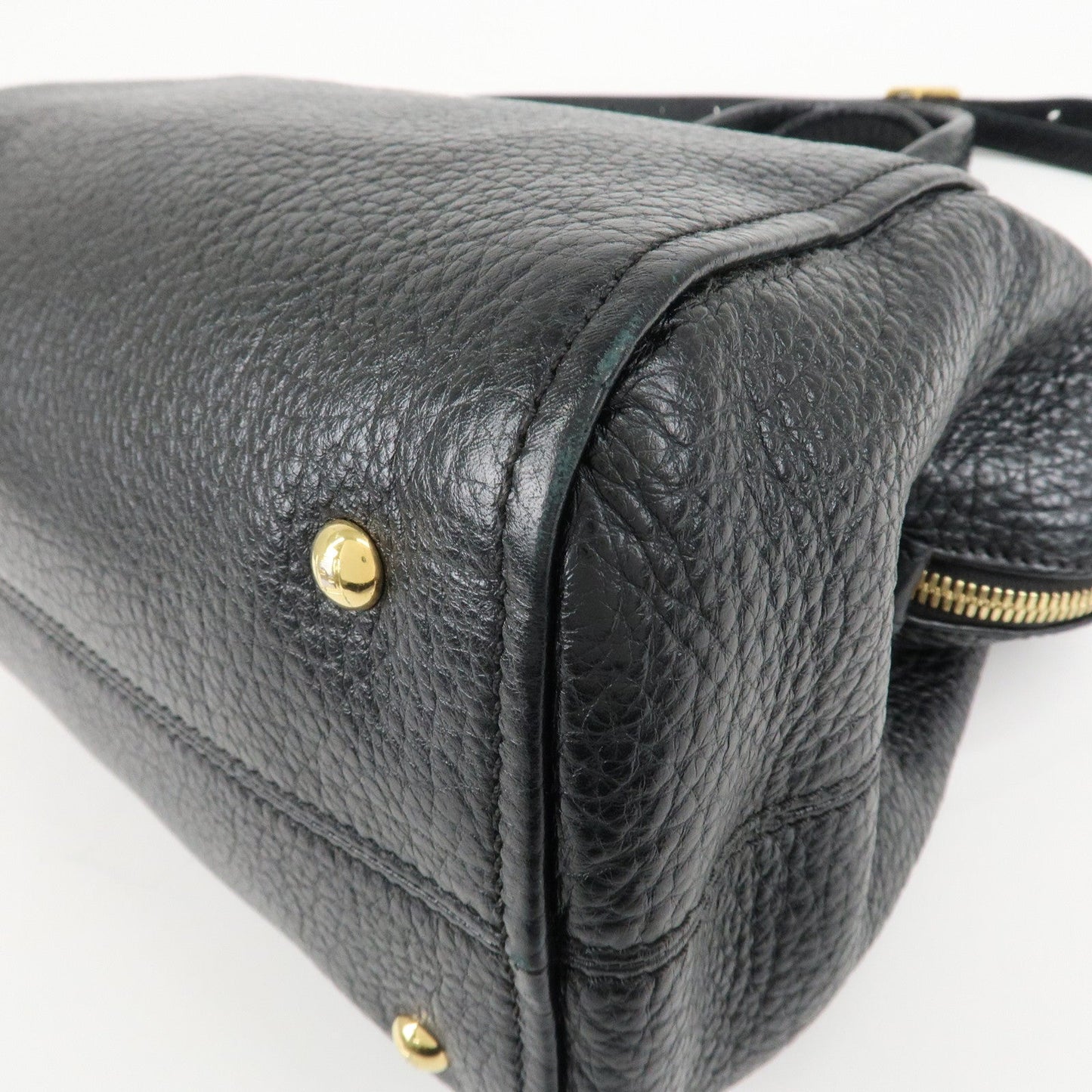 FENDI Chameleon Leather 2WAY Bag Hand Bag Black 8BL114  d