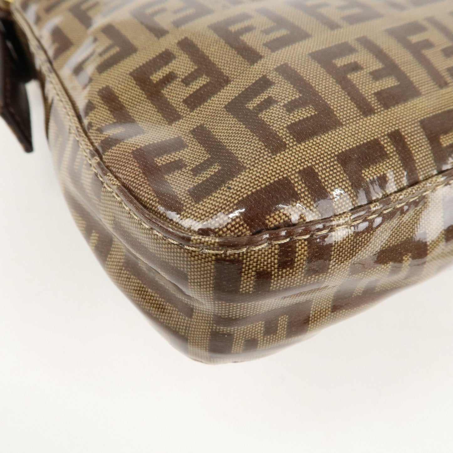FENDI Mamma Baguette Zucchino PVC Leather Shoulder Bag 26424  d