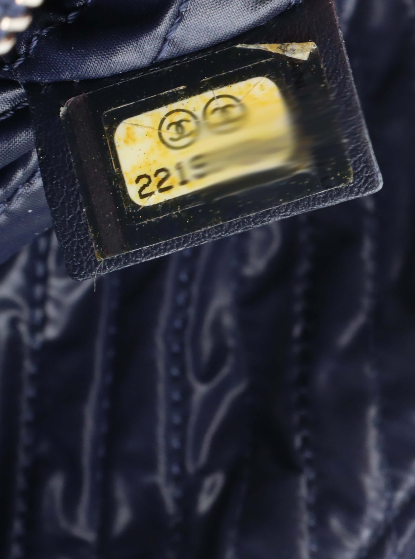 Chanel Navy Lambskin Medium Boy Chevron Pouch SHW.