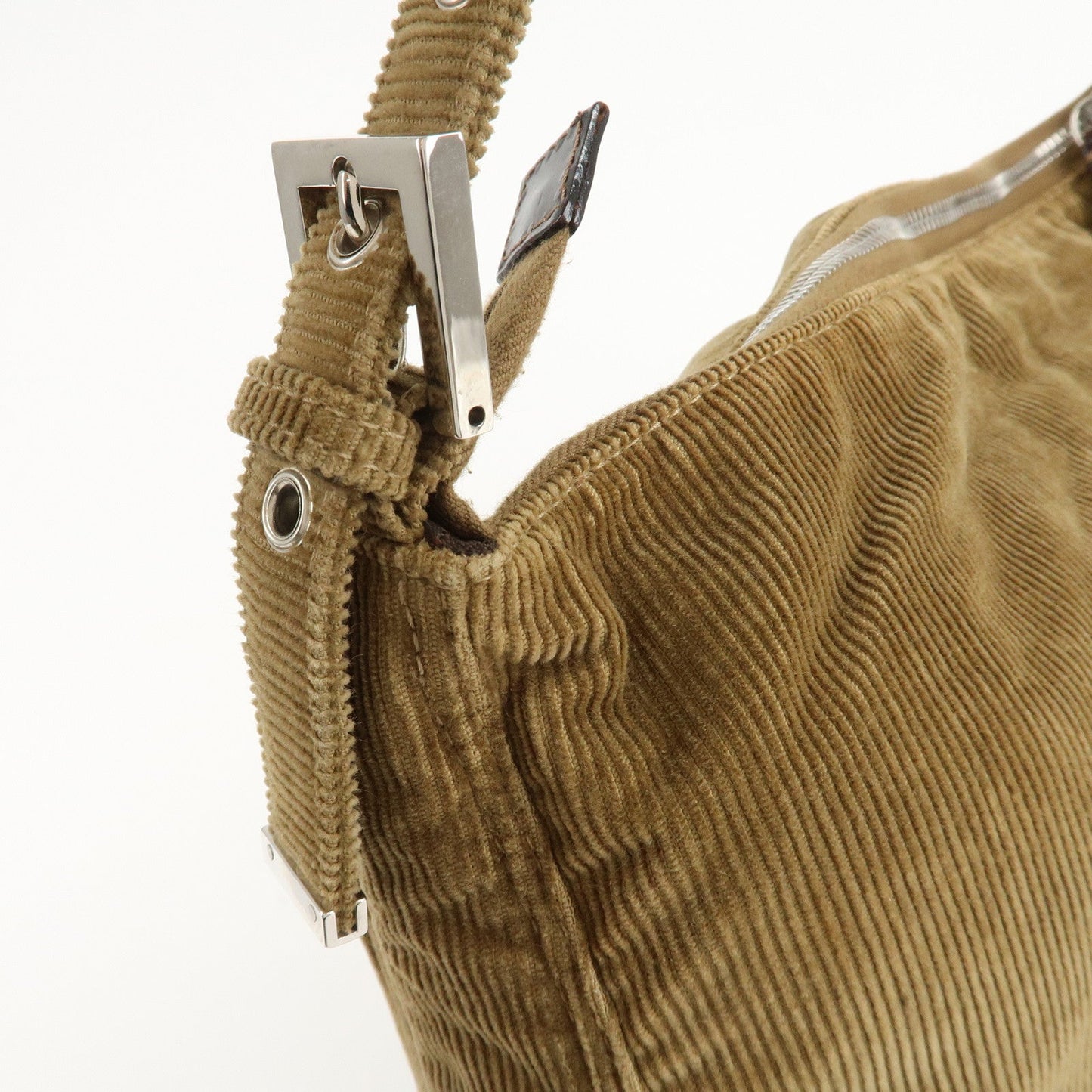 FENDI Corduroy Shoulder Bag Hand Bag Brown  d