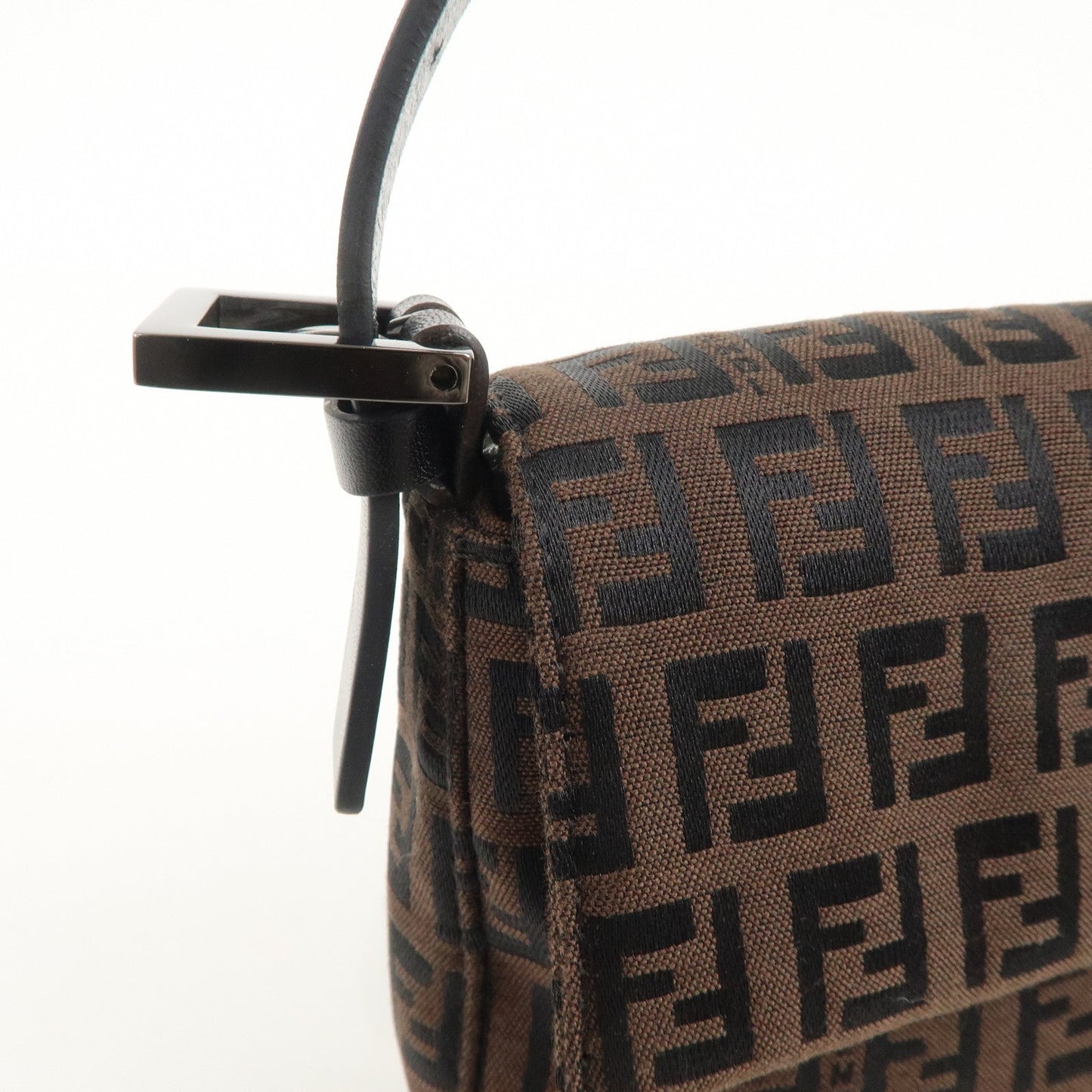 FENDI Mamma Baguette Zucchino Leather Shoulder Bag Brown 8BR000  d
