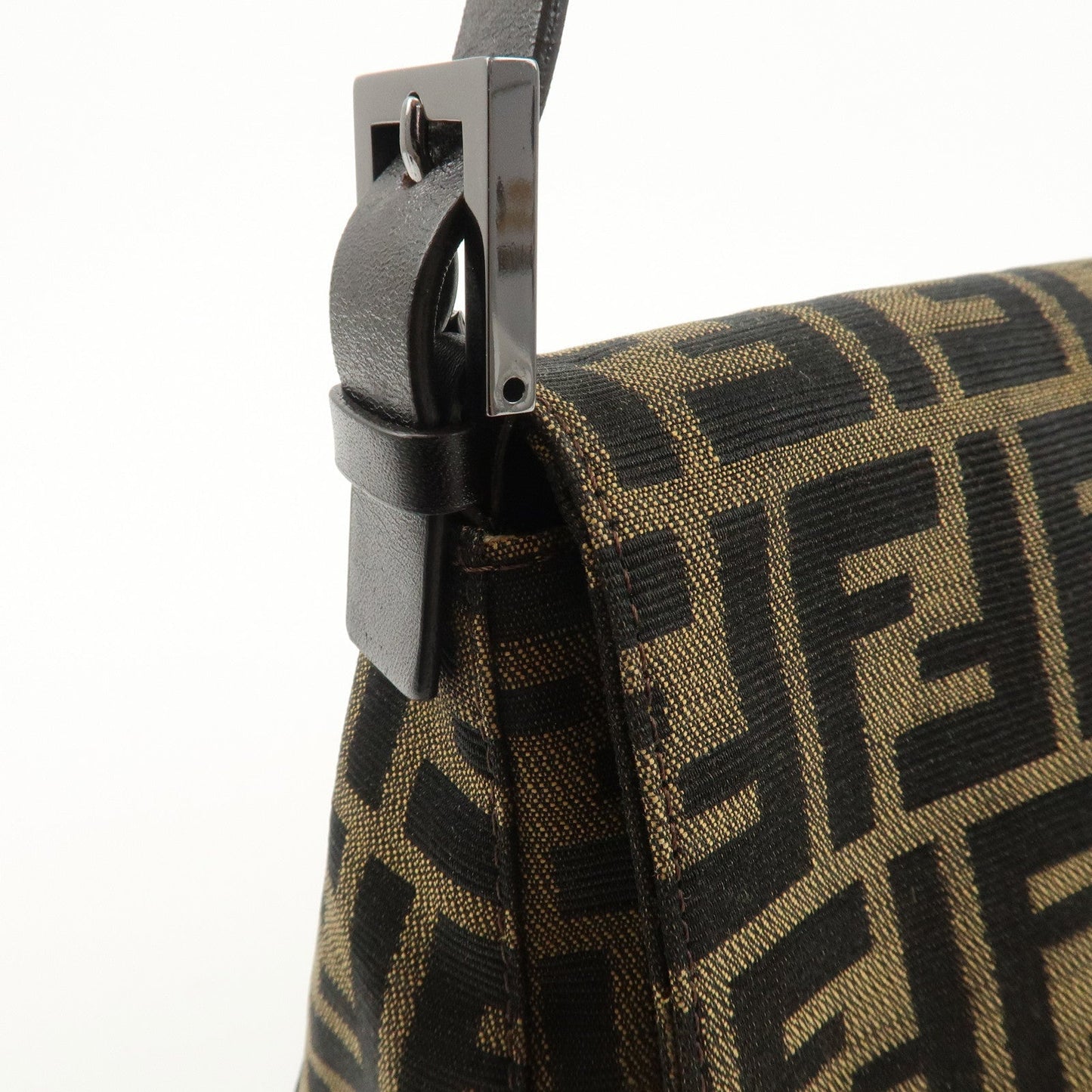 FENDI Mamma Baguette Zucca Canvas Leather Shoulder Bag 8BR001  d