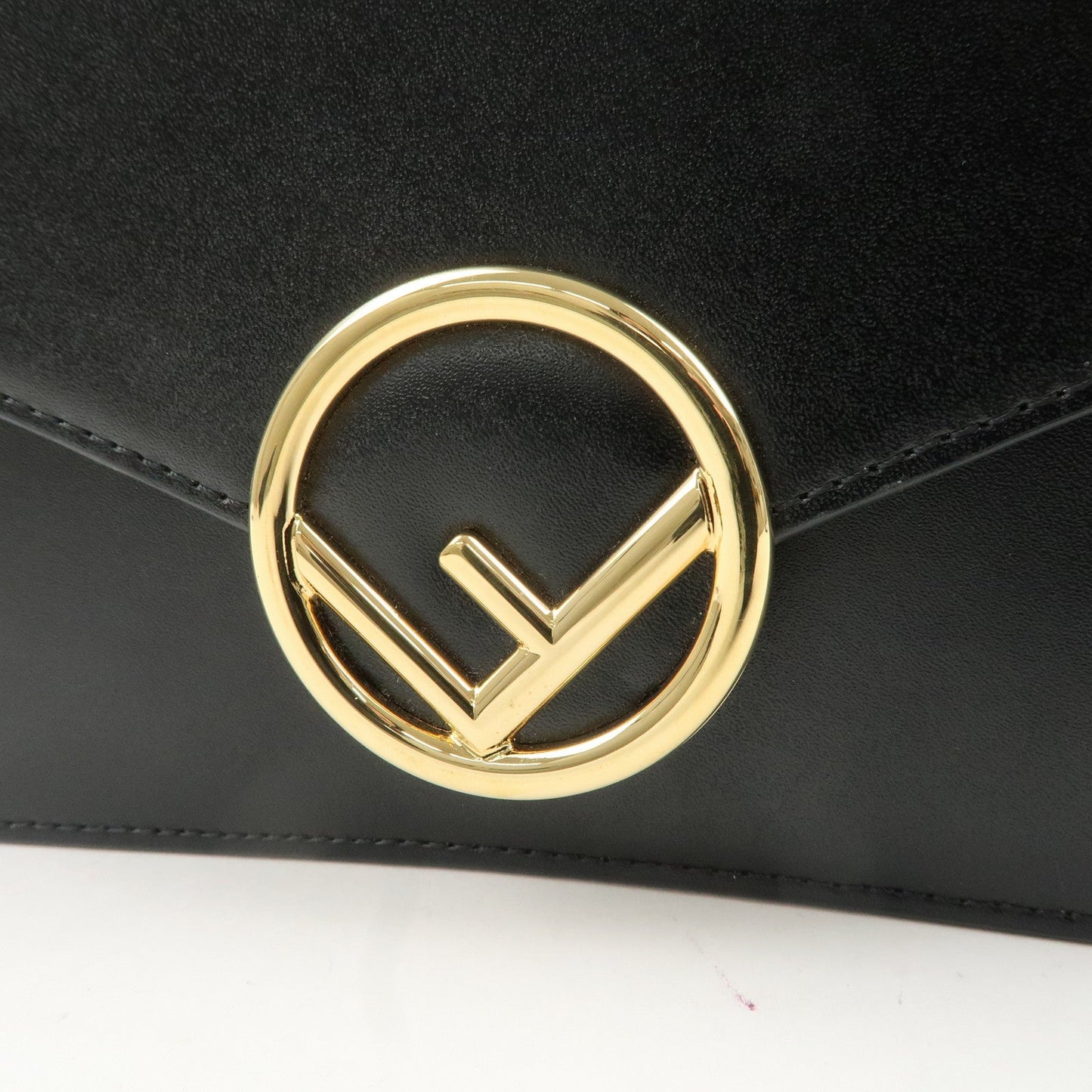 FENDI F is FENDI Leather Chain Wallet Clutch Bag Black 8BS006  d