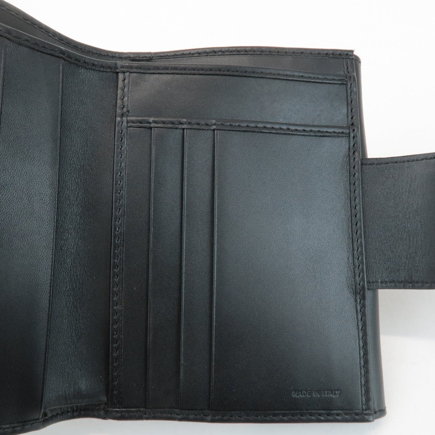 FENDI Zucchino Canvas Leather Double Hook Wallet Black 8M0035  d