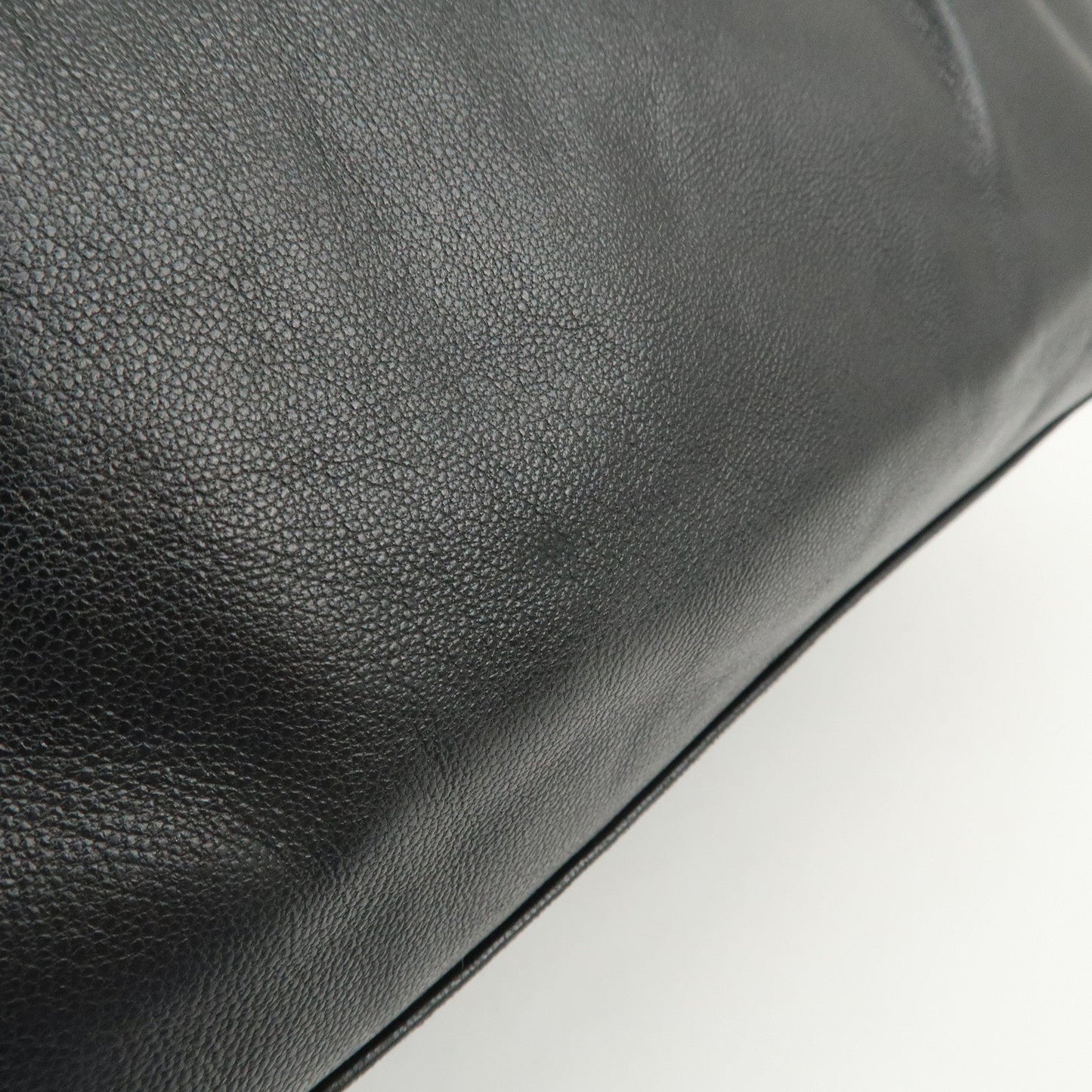 PRADA Leather Ribbon Tote Bag Hand Bag NERO Black BN1601  d