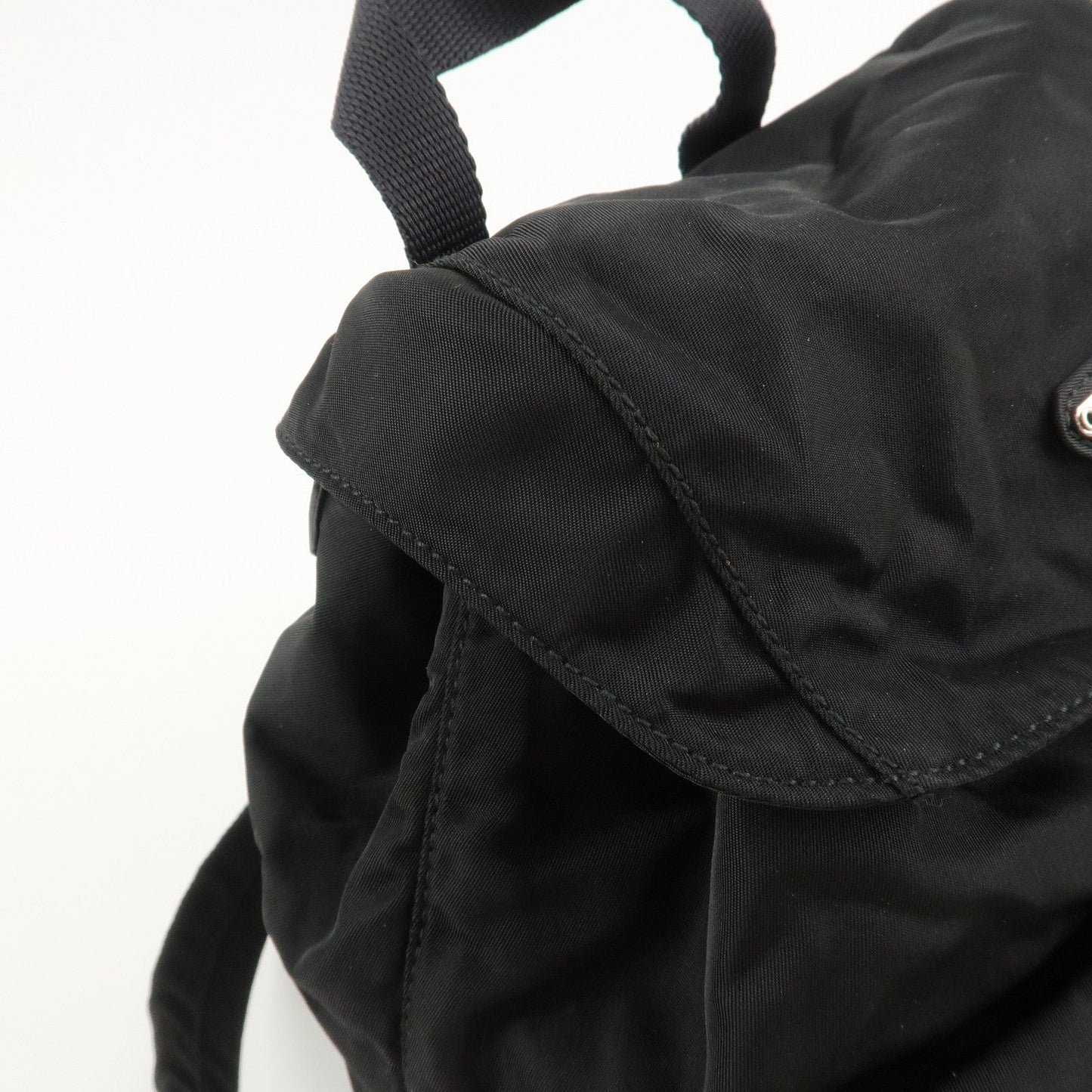 PRADA Triangle Logo Nylon Leather Back Pack Black B5885  d