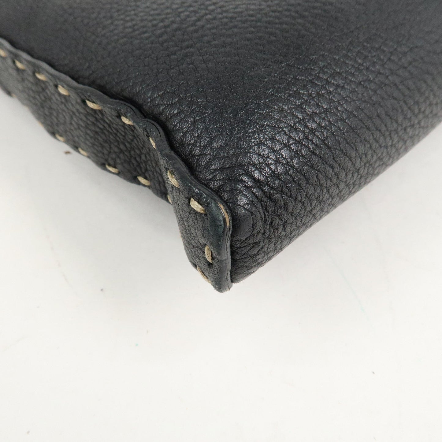 FENDI Selleria Leather Shoulder Bag Crossbody Bag Black 8BT092  d