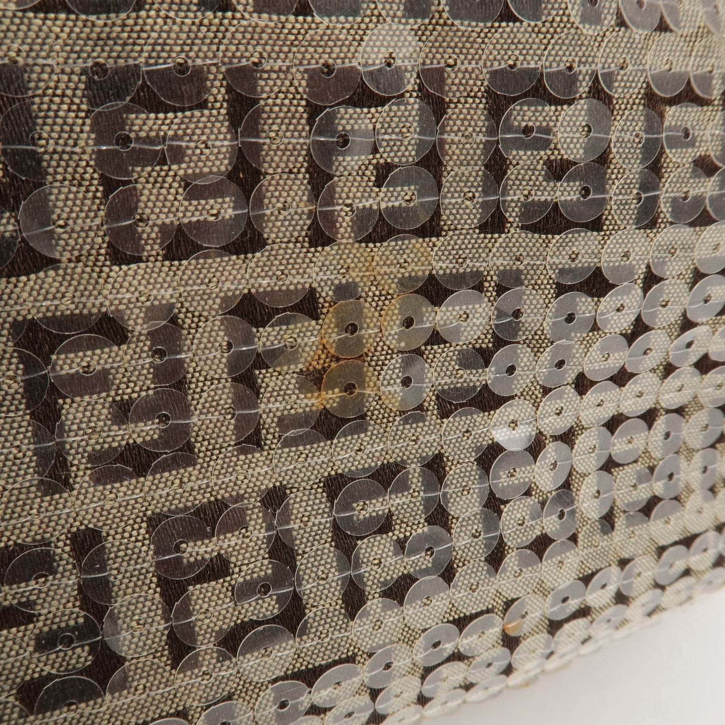 FENDI Zucchino Canvas Leather Beaded Boston Bag 8BL099  d