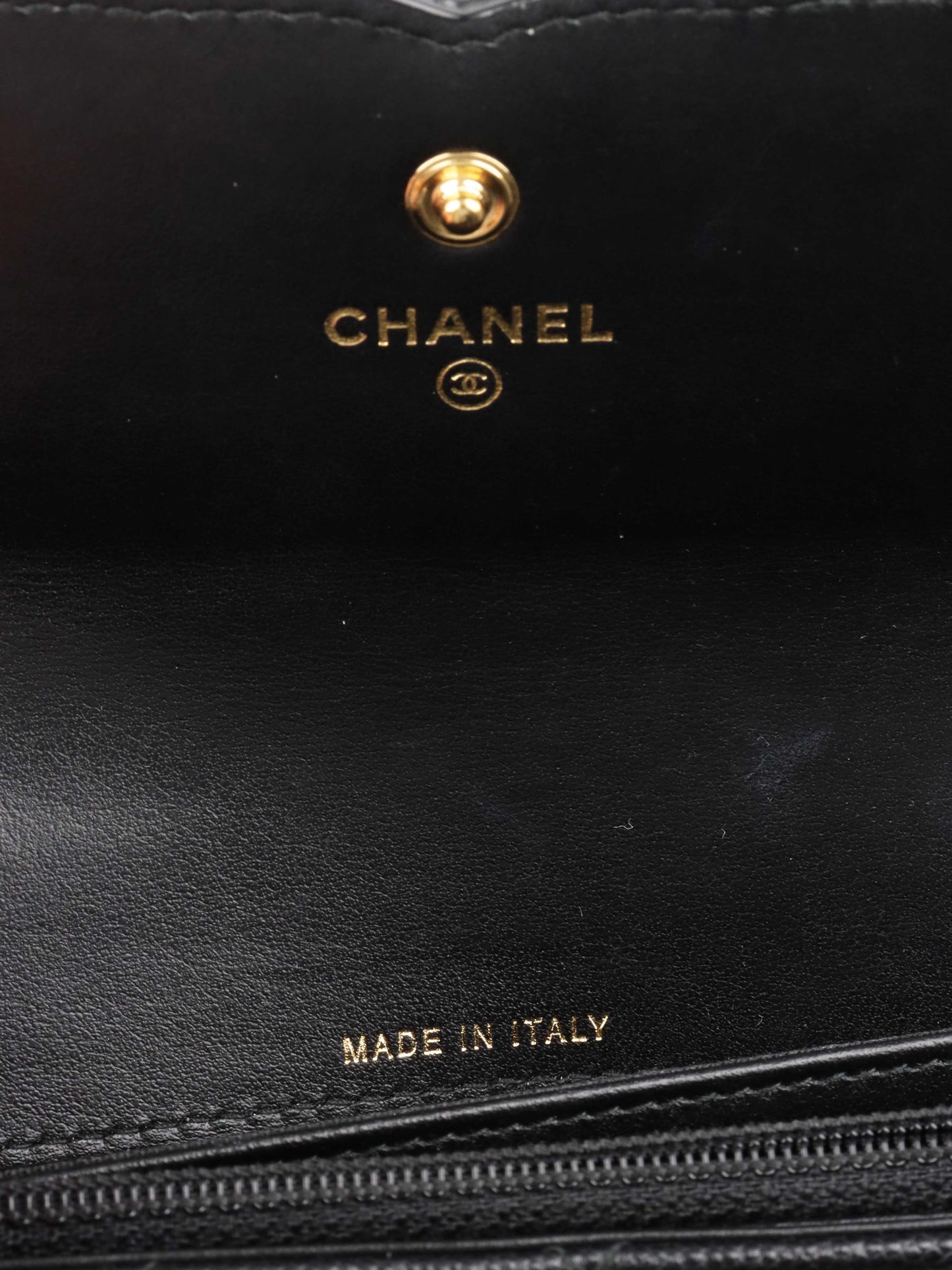 Chanel Black Caviar Long Wallet.
