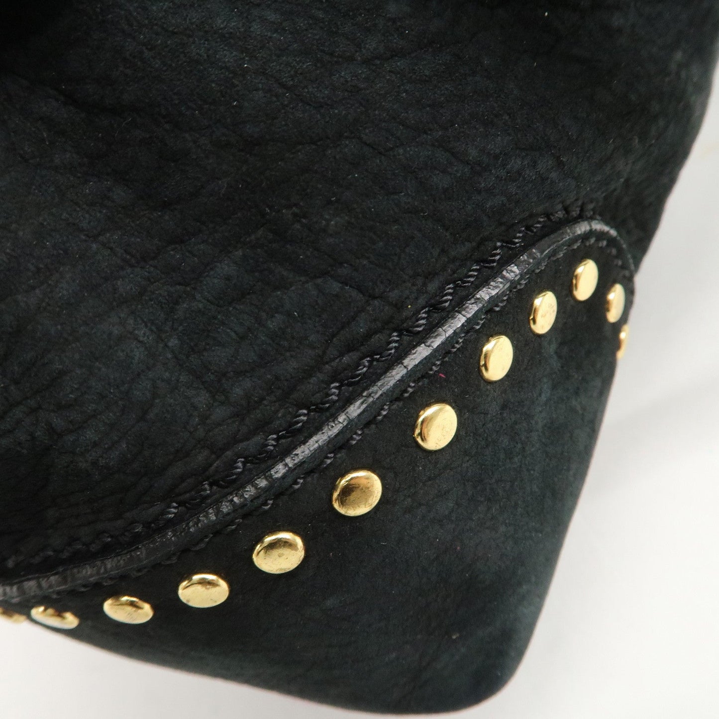 FENDI Suede Studs Mini Boston Bag Black 8BL076  d
