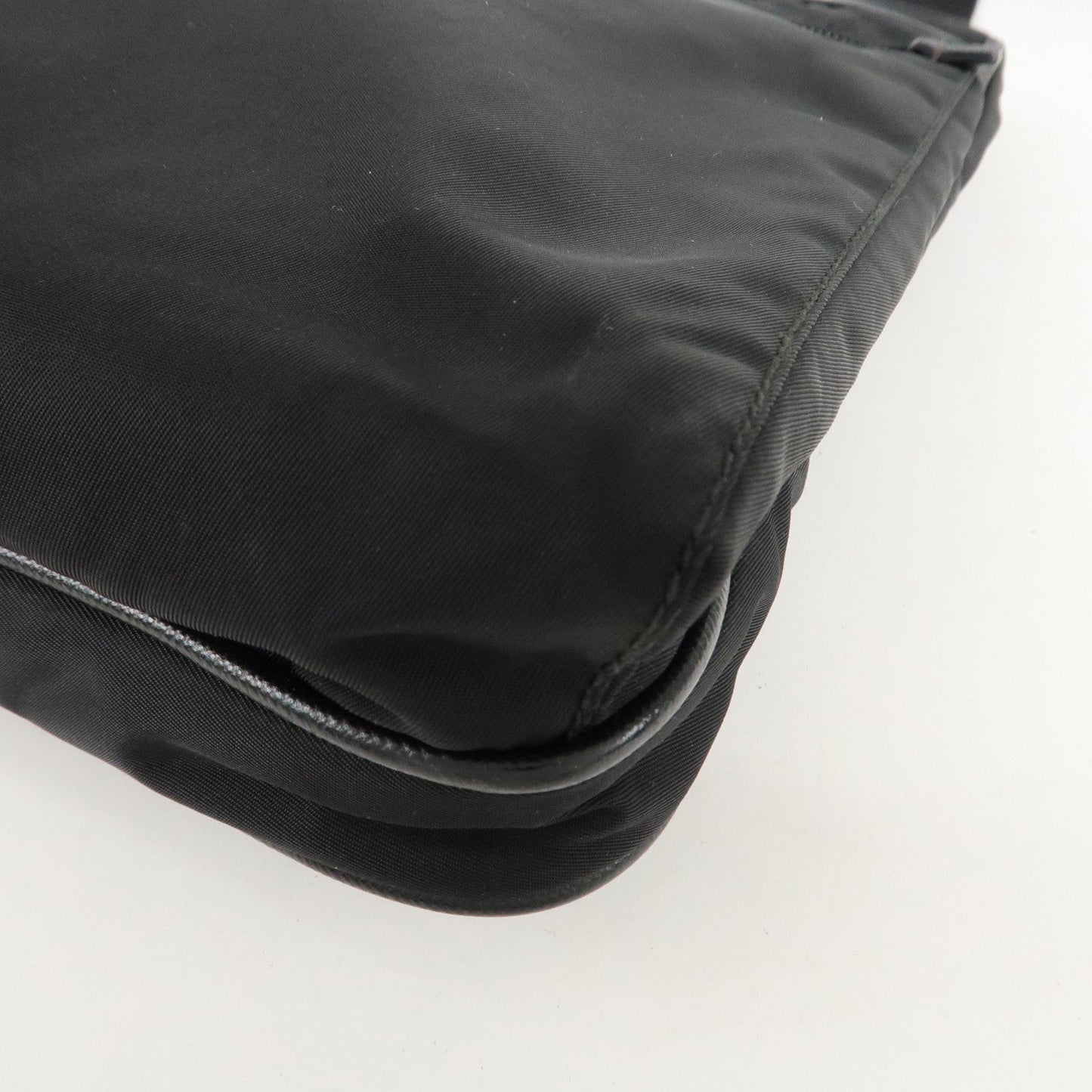 PRADA Logo Nylon Leather Shoulder Bag Crossbody Bag Black  d