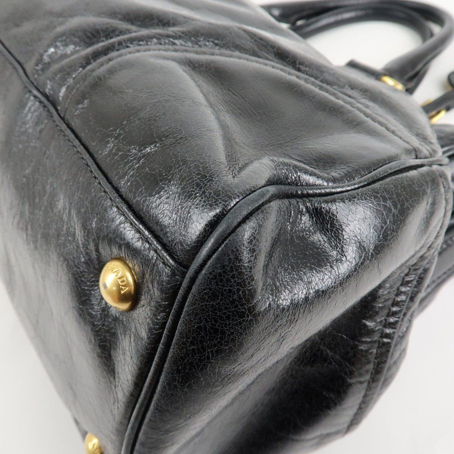 PRADA Leather 2Way Hand Bag Shoulder Bag Black BN2324  d