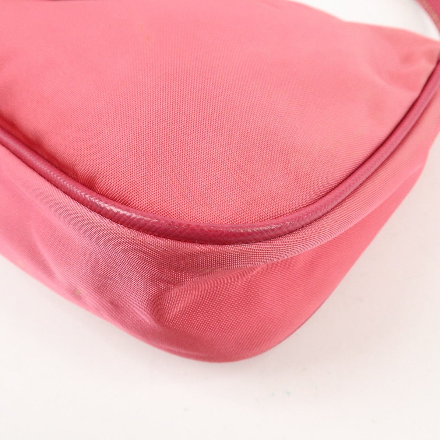 PRADA Nylon Saffiano Leather Shoulder Bag Hand Bag Pink  d