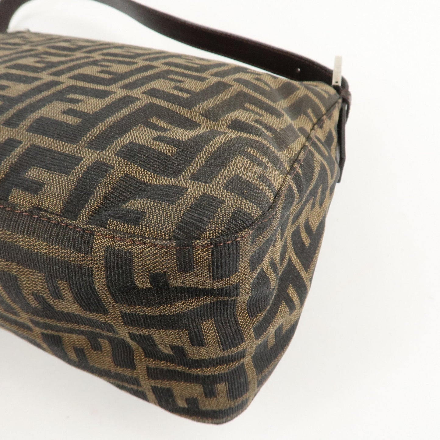 FENDI Mamma Baguette Zucca Canvas Leather Shoulder Bag 26325  d