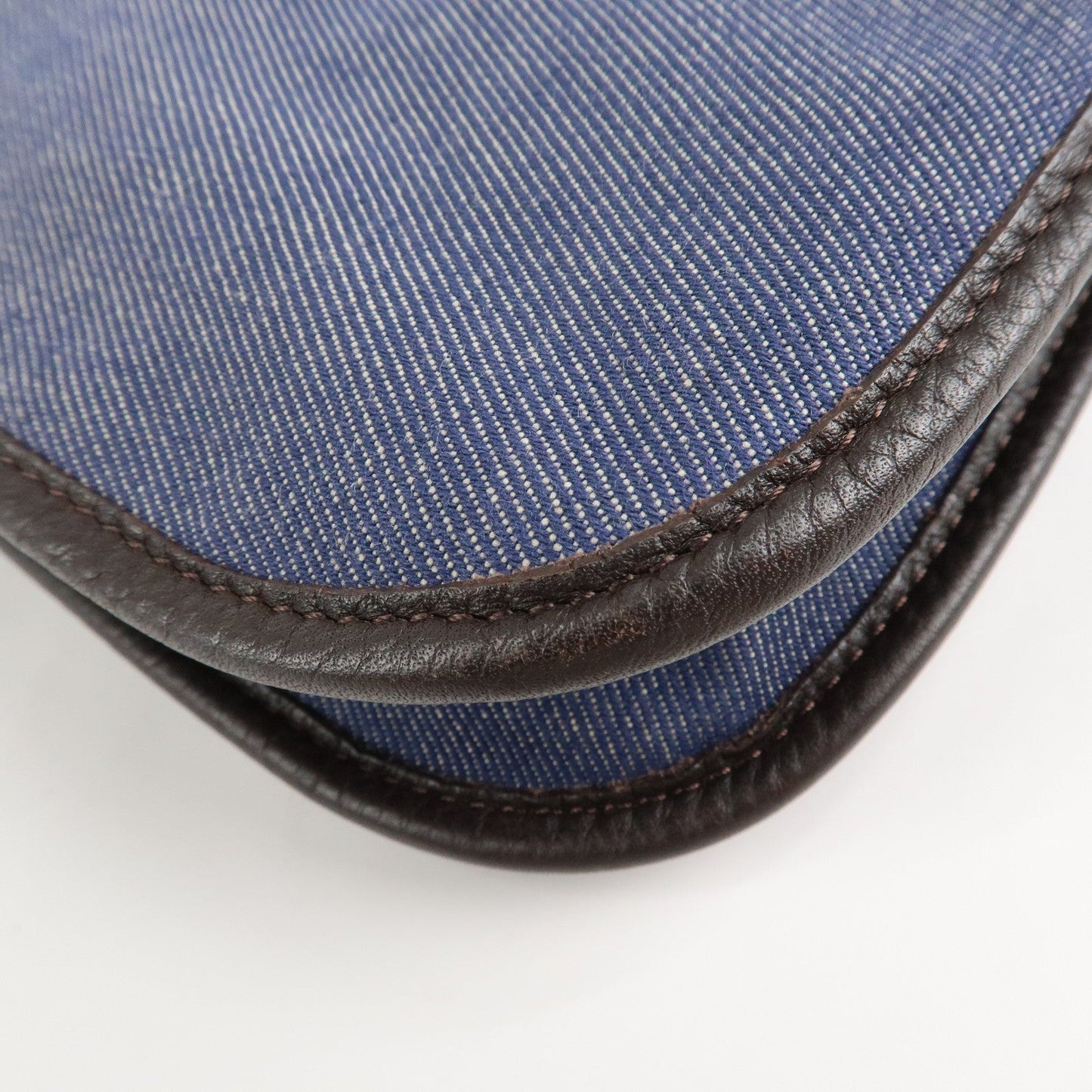 FENDI Zucca Denim Leather Shoulder Bag Cross Body Bag 8BT034  d