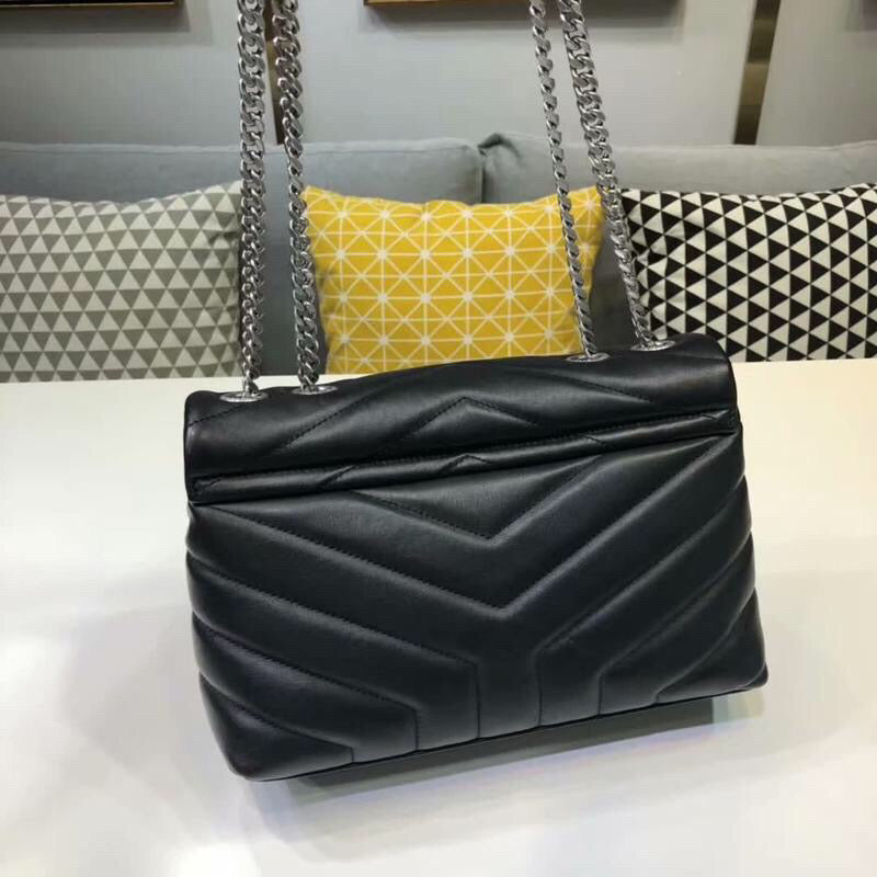 Top Quality Loulou Small Chain Bag In Matelassé "Y" Black For Women 9.8in/23cm YSL 494699DV7261000