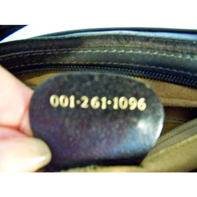 Gucci   Black Canvas With Small G Logo Print And Black Leather