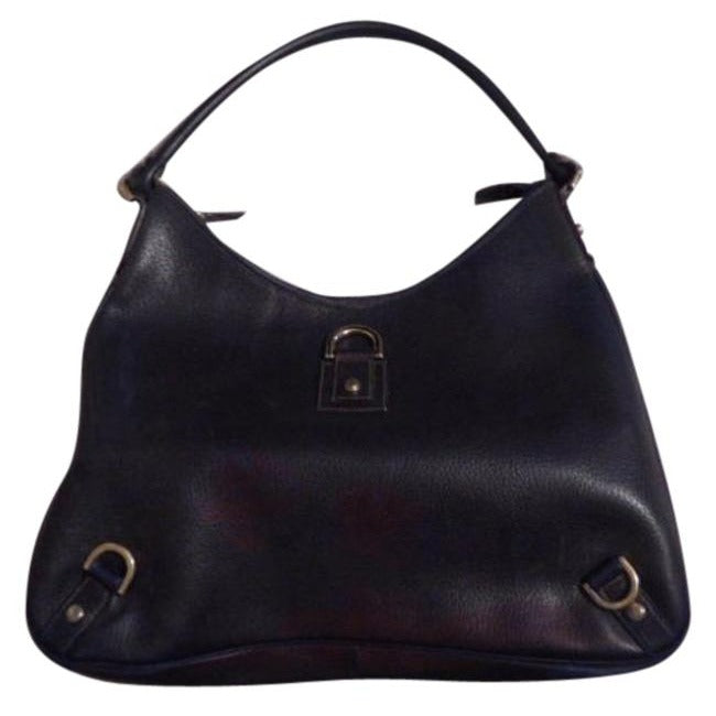 Gucci   Gold And Light Brown Leather And Fabric Hobo Bag