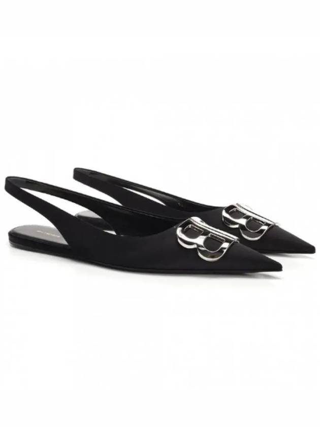 Luxury Balenciaga Trending 2025 BB Logo Slingback Flat Black