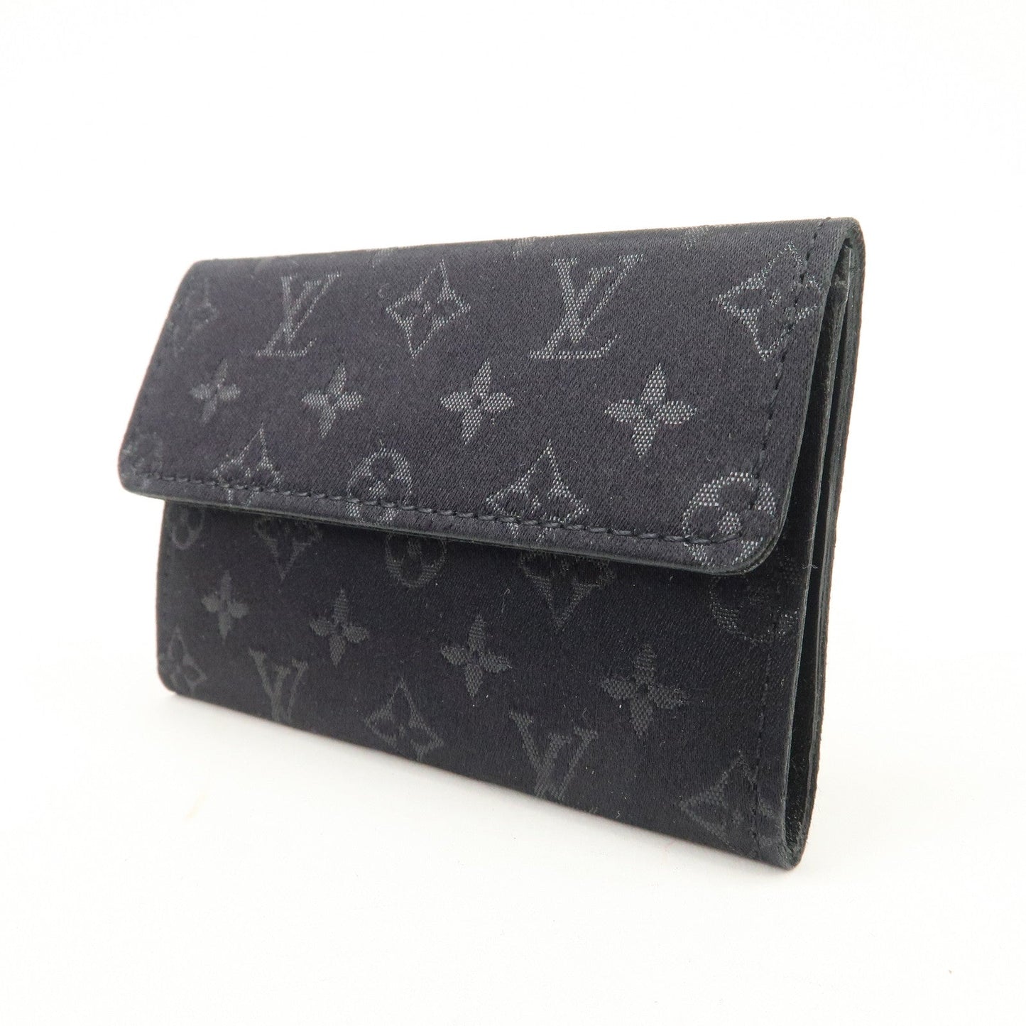Louis Vuitton Monogram Satin Porte Monnaie Coin Case Noir M92137